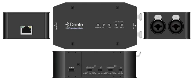 2-Channel XLR Audio Input to Dante Output Adapter