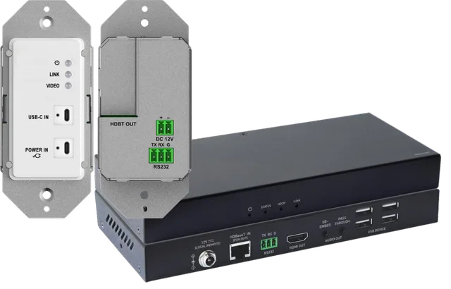 4K30 444 /4K60 420 1-Gang WP HDBaseT KVM Extender