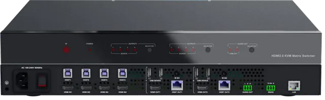 4K60 444 4X2 HDMI KVM Matrix Switcher
