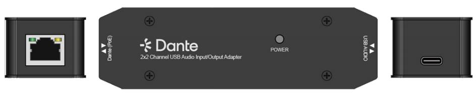 2x2 Channel USB to Dante/AES67 Audio Adaptor