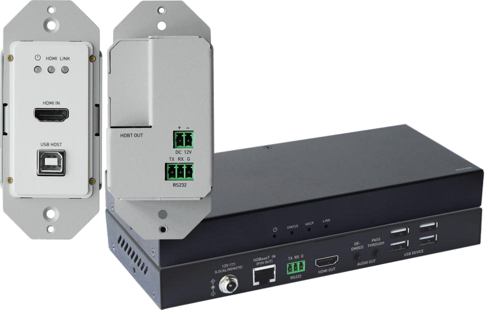 4K30 444 /4K60 420 / 1-Gang WP HDBT KVM Extender