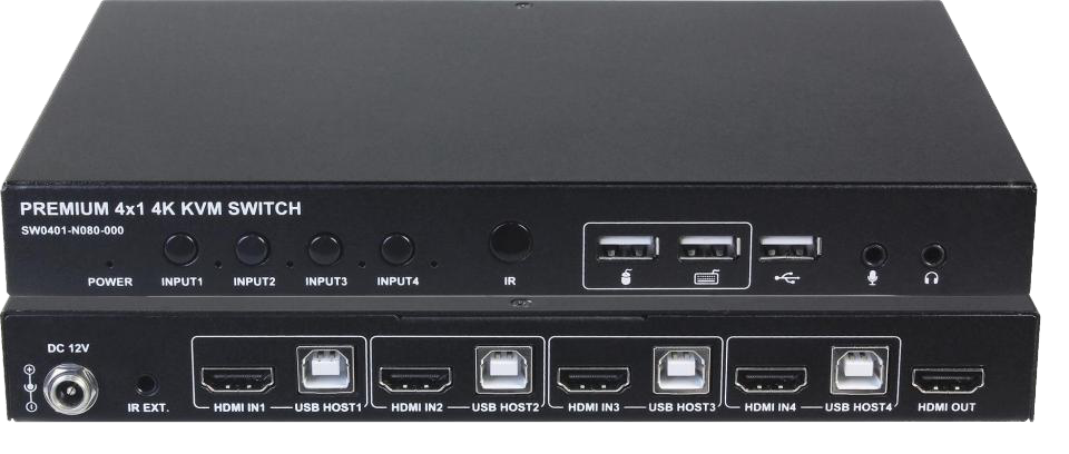 4K HDMI 2.0 4x1 KVM Switcher