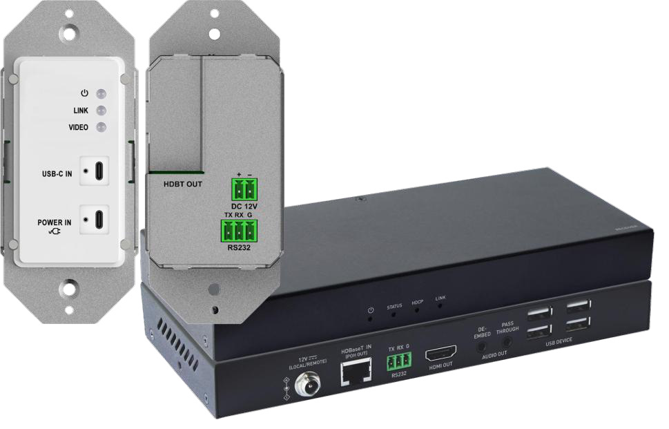 4K30 444 /4K60 420 1-Gang WP HDBaseT KVM Extender