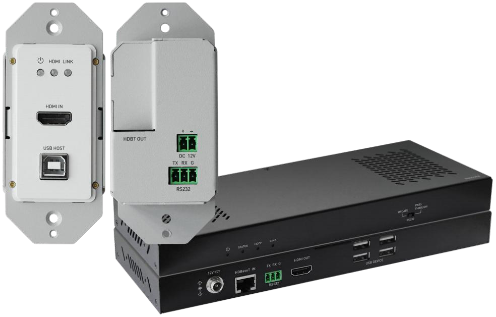 4K60 444 1-Gang WP HDBT KVM Extender