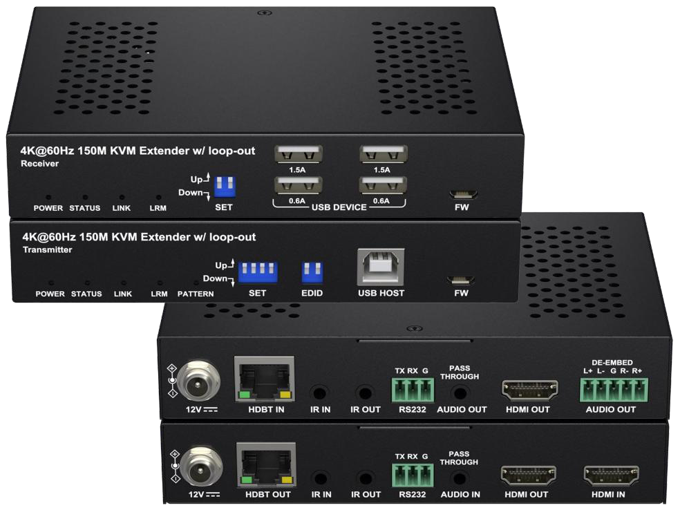 4K60 444 USB2.0 HDMI KVM Extender