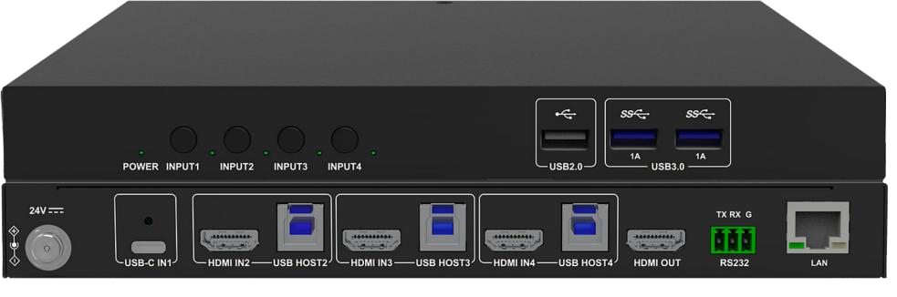 4K60 4x1 USB-C & HDMI KVM Switcher